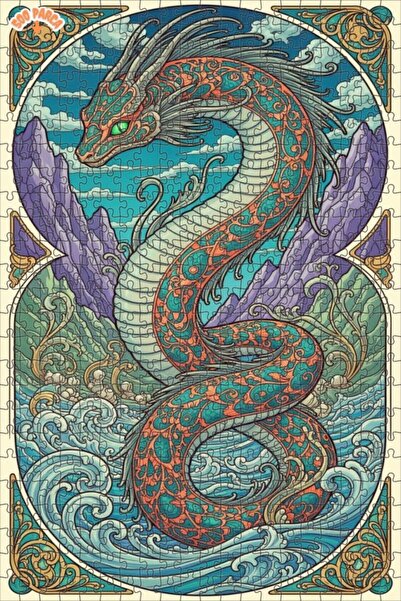 Teona Ahşap لغز خشبي بإطار مزدوج الطبقات من ديزاين دراغون آرت 500 قطعة 50x30