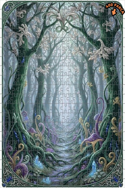 Teona Ahşap لغز خشبي مؤطر بطبقتين بمظهر لوحة زيتية سحرية من الغابة الغامضة 40...