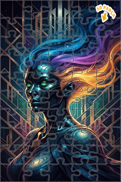 Teona Ahşap لغز خشبي بتصميم الملكة الفلكية على طراز الآرت ديكو بمظهر الألوان ...