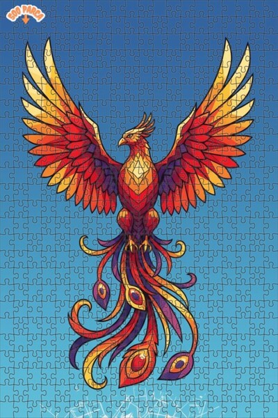 Teona Ahşap Mystical Phoenix Oil Painting Look Modern Art Double Layer Framed...