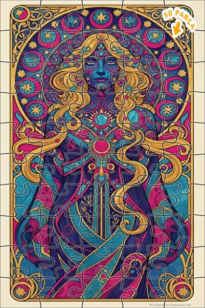 Teona Ahşap لغز خشبي مؤطر بطبقتين من بوهيم آرت جوسي، 50 قطعة، 15×25