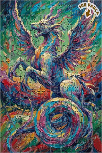 Teona Ahşap لغز خشبي بإطار مزدوج الطبقات بمظهر لوحة زيتية للفنان مونستر داينو...