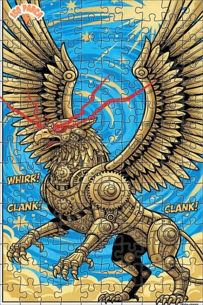 Teona Ahşap لغز خشبي بإطار مزدوج الطبقة مطبوع عليه فن النسر الميكانيكي 150 قط...