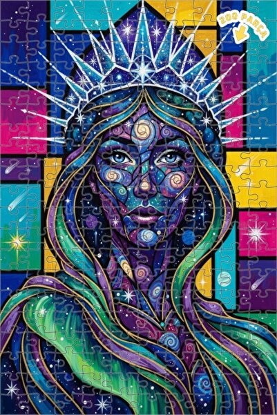 Teona Ahşap لوحة زيتية بتصميم ملكة الكون، لغز خشبي حديث ذو طابقين بإطار 200 ق...