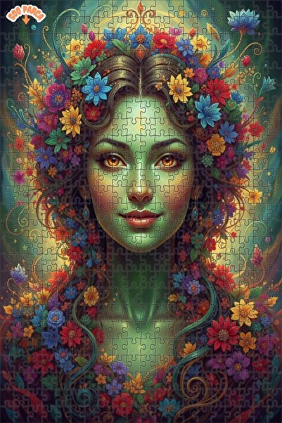 Teona Ahşap لغز خشبي رائع على شكل زهرة مذهلة على شكل تاج، مظهر لوحة زيتية لطب...