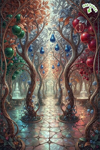 Teona Ahşap لوحة فنية بتصميم حديقة فواكه سحرية بمظهر لوحة زيتية، لغز خشبي بإط...