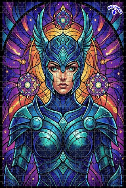 Teona Ahşap لغز خشبي مؤطر بطبقتين بفن الزجاج الملون للمرأة المحاربة المقدسة 6...