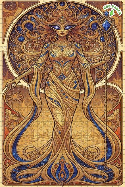 Teona Ahşap لغز خشبي بإطار مزدوج الطبقات بمظهر الألوان المائية لإلهة العصر ال...