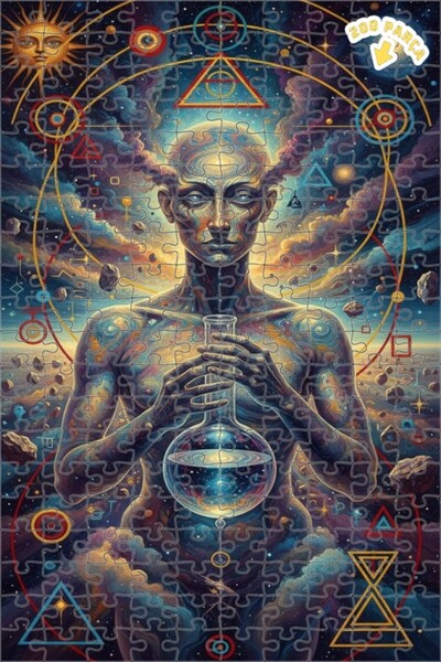 Teona Ahşap لغز خشبي بمظهر لوحة زيتية إبداعية كونية، لغز خشبي بإطار مزدوج الط...