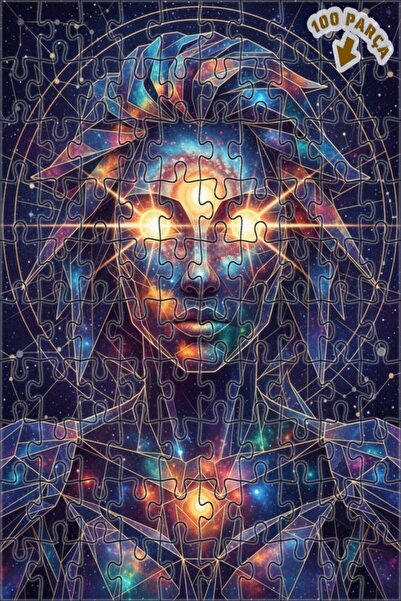 Teona Ahşap لغز خشبي بإطار مزدوج الطبقات من فن هندسة الوجه للطاقة الكونية 100...