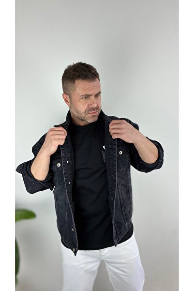 LudoWear Men's Black Denim Jeans Jacket