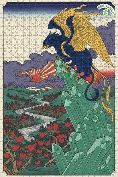 Teona Ahşap لغز غابة كريستال الفينيق الأزرق على طراز أوكيو-إي 800 قطعة 70×50