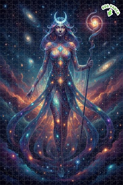 Teona Ahşap لغز خشبي بإطار مزدوج الطبقات بمظهر لوحة زيتية بنسيج نجمي كوني للن...