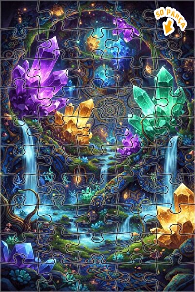 Teona Ahşap ألغاز خشبية مؤطرة بطبقتين بمظهر لوحة زيتية لشلالات كريستالية سحري...