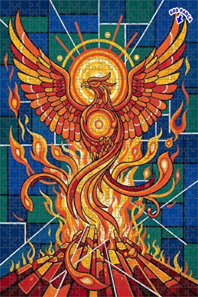 Teona Ahşap لغز خشبي مُشكل بالليزر على شكل طائر الفينيق الخيالي بمظهر الزيت، ...