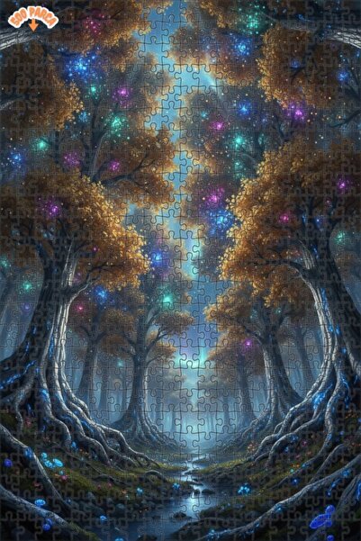 Teona Ahşap لغز خشبي بإطار مزدوج الطبقات بمظهر لوحة زيتية يصور أضواء الغابة ا...