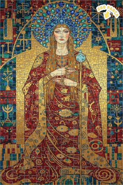 Teona Ahşap لغز خشبي بإطار مزدوج الطبقات على طراز الملكة غوستاف كليمت ذهبي لا...