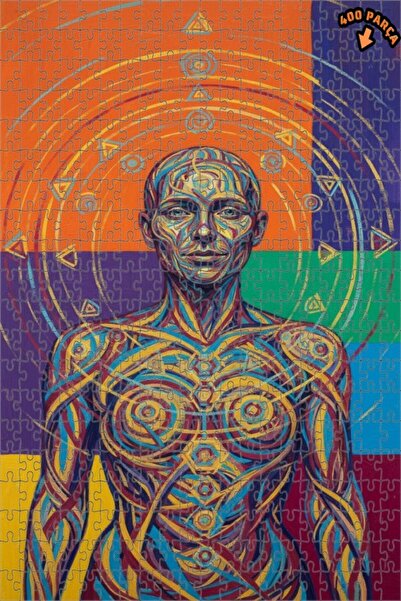 Teona Ahşap لوحة فنية حديثة بمظهر الزيتية لشخصية الرجل الطاقة، لغز خشبي بإطار...