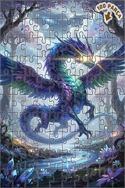 Teona Ahşap لغز خشبي بمظهر لوحة زيتية لتنين فلكي، طبقتين مع إطار، 100 قطعة، 2...