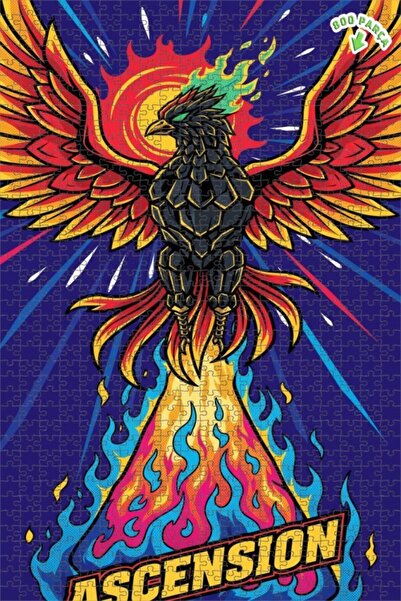 Teona Ahşap لغز خشبي بإطار مزدوج الطبقات على شكل طائر الفينيق 800 قطعة 70x50