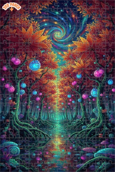 Teona Ahşap لغز خشبي بإطار ذو طابقين بمظهر لوحة زيتية على طراز آرت نوفو، 50 ق...