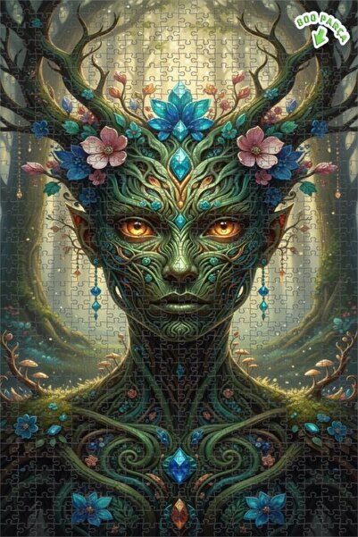 Teona Ahşap لغز خشبي بإطار مزدوج الطبقات بمظهر لوحة زيتية لجنية الغابة 800 قط...