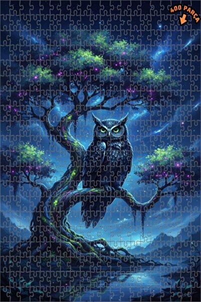 Teona Ahşap لغز خشبي مؤطر بطبقتين على شكل بومة حكيمة من الغابة الغامضة 400 قط...