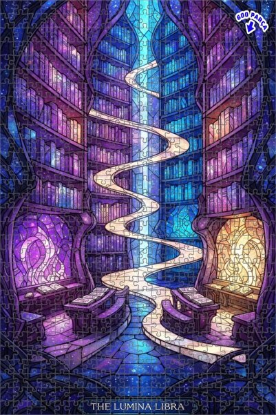 Teona Ahşap لغز خشبي مؤطر بطبقتين بتصميم فن الزجاج الملون للمكتبة الفلكية 600...