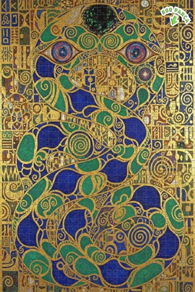 Teona Ahşap لوحة زيتية بنمط الثعبان الذهبي على طراز غوستاف كليمت، لوحة خشبية ...