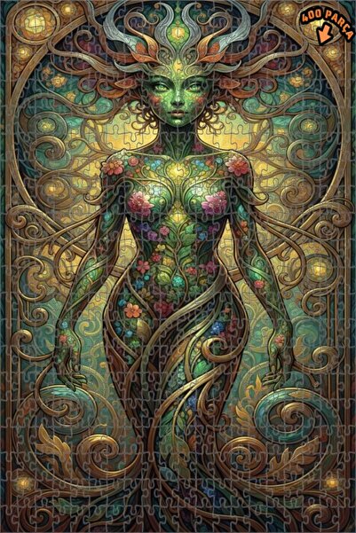 Teona Ahşap لغز خشبي بإطار ذو طابقين بمظهر فني طبيعي 400 قطعة 35x35