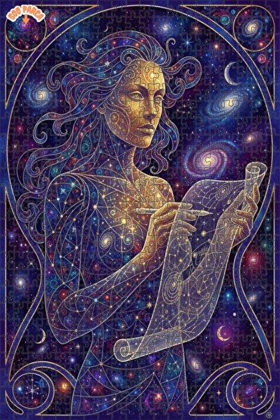 Teona Ahşap لغز خشبي مؤطر بمظهر الألوان المائية لامرأة الحكمة الكونية 500 قطع...