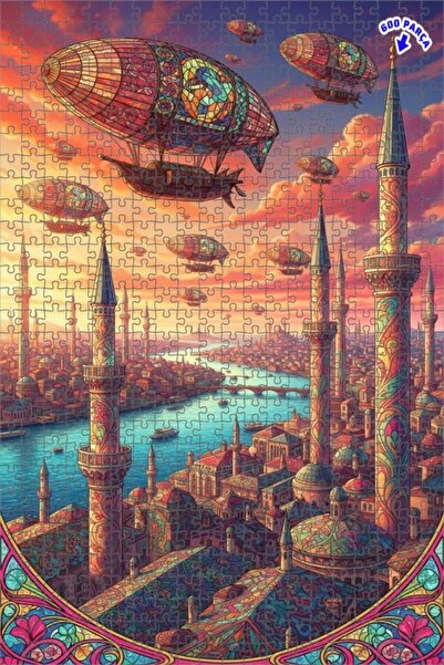 Teona Ahşap لغز خشبي بإطار مزدوج الطبقات بمظهر لوحة زيتية على طراز ستيمبانك ل...