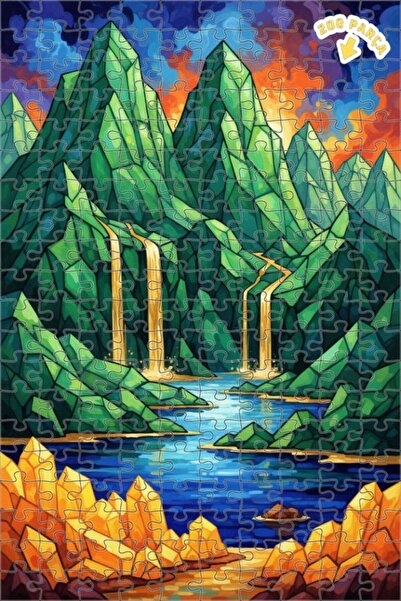 Teona Ahşap ألغاز خشبية ملحوظة بإطار مزدوج الطبقات بمظهر الشلالات الكريستالية...