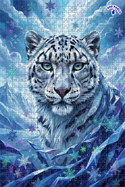 Teona Ahşap لوحة فنية لتنين الجليد، لغز خشبي بإطار مزدوج الطبقات، 600 قطعة، 5...