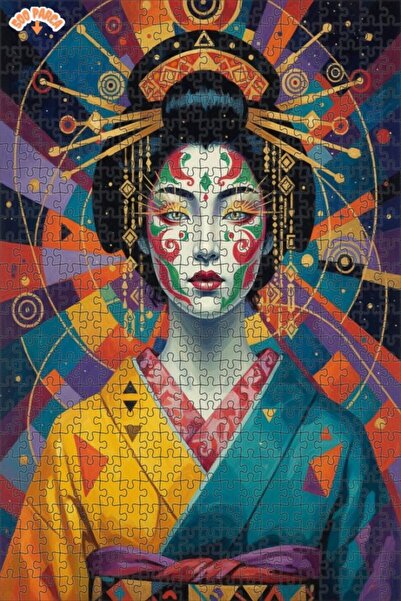 Teona Ahşap لوحة فنية لغيشا بمظهر لوحة زيتية، لغز خشبي بإطار مزدوج الطبقات، 5...