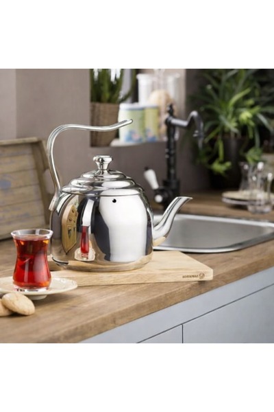 KORKMAZ ☕ إبريق شاي ستانلس ستيل فاخر سعة 3.5 لتر من – أناقة تدوم وجودة عريقة