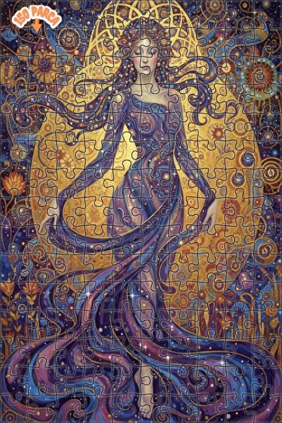 Teona Ahşap لغز خشبي مؤطر بطبقتين بمظهر لوحة زيتية لامرأة من المجرة الغامضة 1...