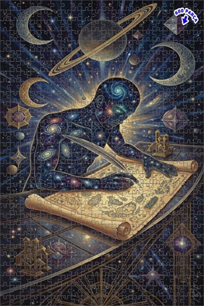 Teona Ahşap لغز خشبي بإطار مزدوج الطبقات بمظهر لوحة زيتية يصور منشئ الكون، 60...