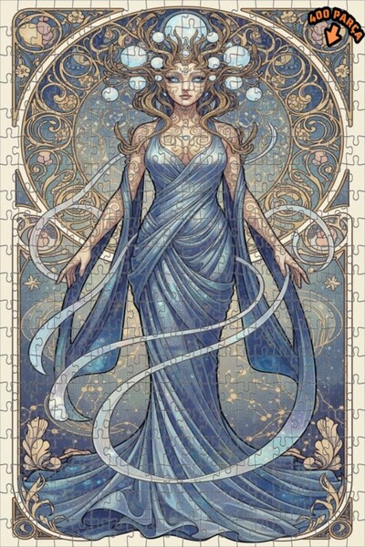 Teona Ahşap لغز خشبي بإطار مزدوج الطبقة مطبوع عليه فن سماوي للنساء 400 قطعة 3...