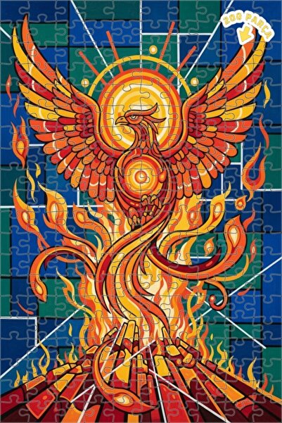 Teona Ahşap لغز خشبي مُشكل بالليزر على شكل طائر العنقاء الخيالي بمظهر الزيت، ...