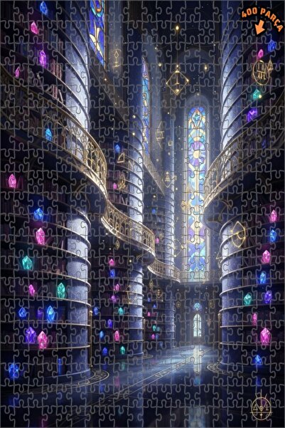 Teona Ahşap لغز خشبي مؤطر بطبقتين من مكتبة فانتاستيك آرت السحرية 400 قطعة 35x35