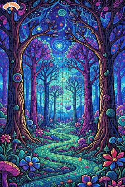 Teona Ahşap لغز خشبي بإطار مزدوج الطبقات بمظهر لوحة زيتية مستوحاة من الغابة ا...