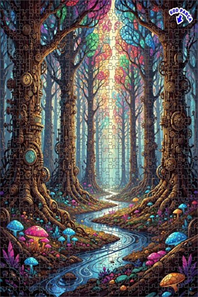 Teona Ahşap لغز خشبي بإطار مزدوج الطبقات من ستيمبانك أورجان ريفر 600 قطعة 50x35