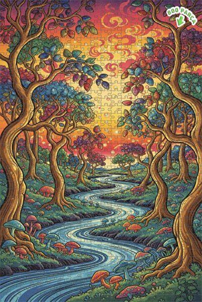 Teona Ahşap لغز خشبي مؤطر بطبقتين من ميستيك أورانج ري 800 قطعة 70x50