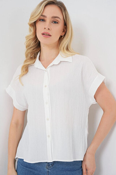 nedo7 Striped Short Sleeve Shirt 20324 - White