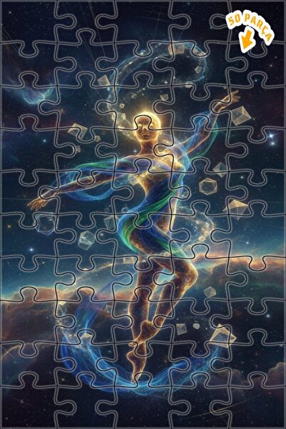 Teona Ahşap لغز خشبي فني متألق من جالاكتيك دانسر، لغز خشبي بإطار مزدوج الطبقا...