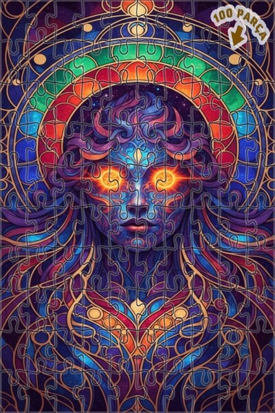 Teona Ahşap لغز خشبي بإطار مزدوج الطبقات بنمط الوجه الكوني 100 قطعة 25x25