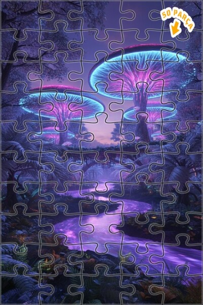 Teona Ahşap لغز خشبي بإطار مزدوج الطبقات بمظهر الطباعة الرقمية لغابة الفطر ال...