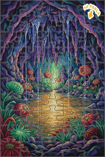 Teona Ahşap لغز خشبي بمظهر زهور الكهف الغامضة بمظهر اللوحات الزيتية 50 قطعة 1...