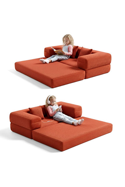 foamly 140x70 cm Modüler Çocuk Koltuğu - Fonksiyonel Oyun Minderi ve Kanepe T...